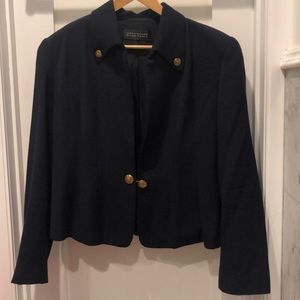Linda Allard Ellen Tracy VTG Navy Blue Wool Jacket